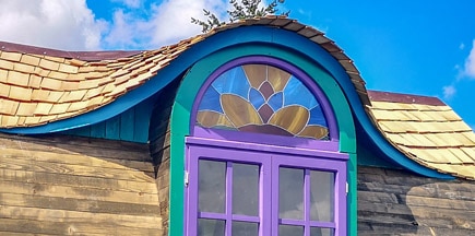 painted windows tiny house